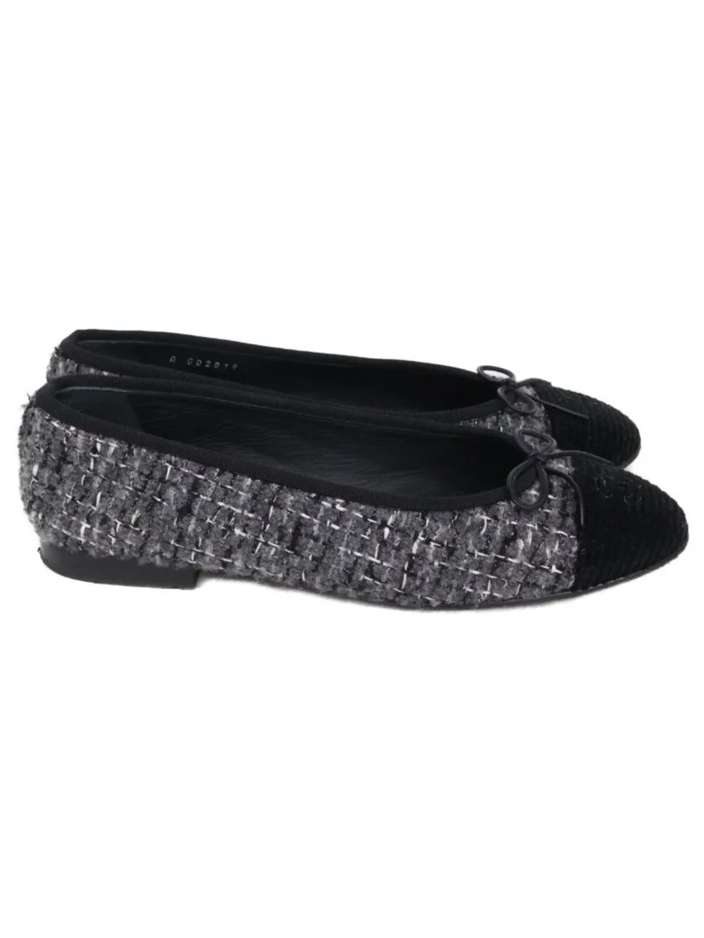 Chanel Ballerina CC Logo Tweed Ballet Shoes